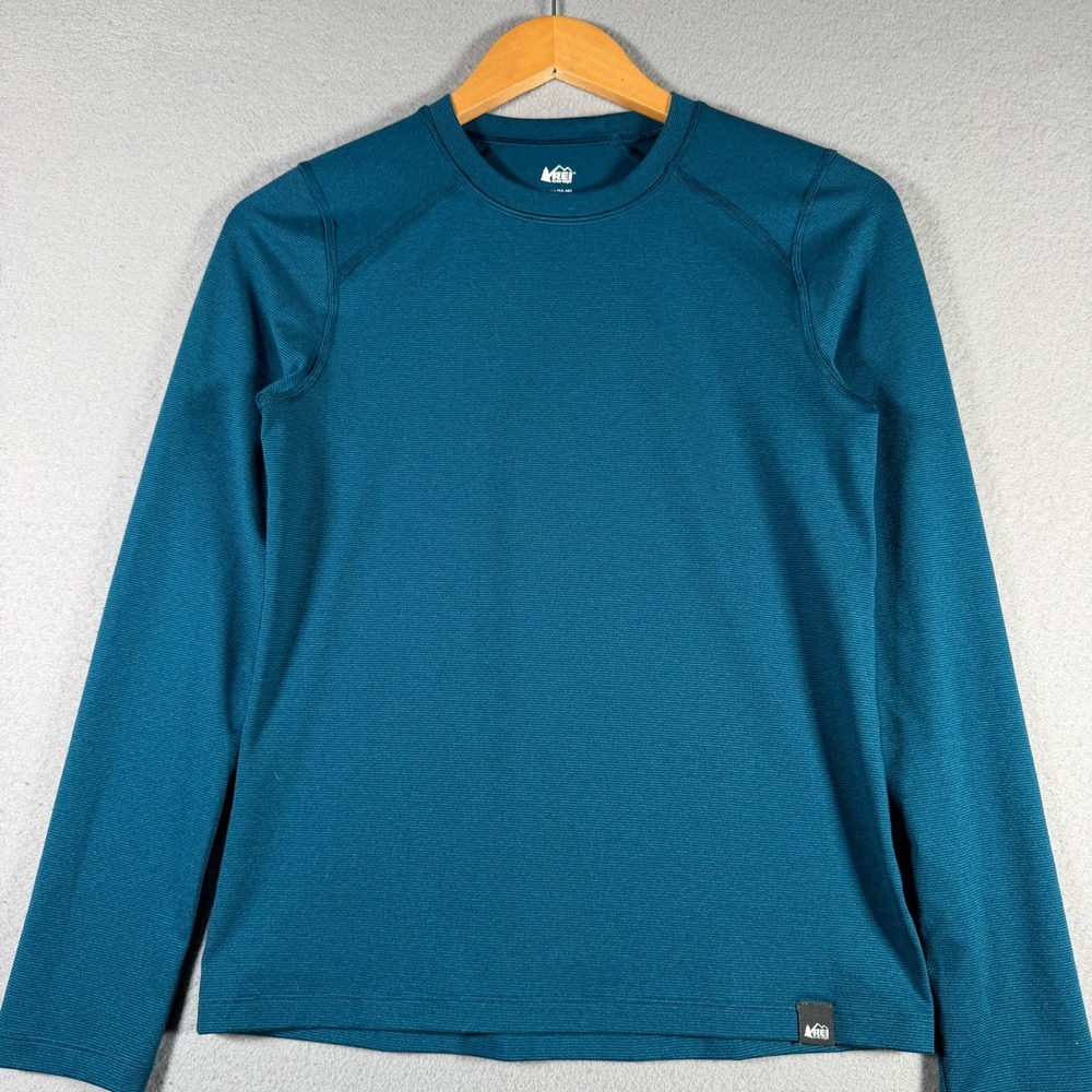 REI Co-op Kids Large 14-16 Teal Blue Long Sleeve Base Layer Top 119197